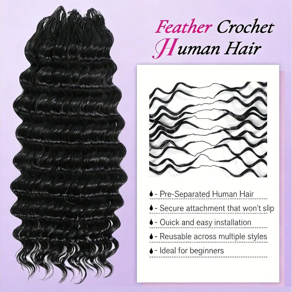 Feder-Häkelzöpfe Echthaar-Extensions