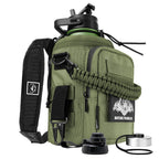 64oz Tactical Water Bottle Set, Stainless Steel Half Gallon Insulated Water Bottle with Tactical MOLLE Bottle Carrier Sleeve