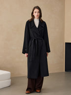 2025 Cashmere Long Coat Woolen Coat Coat Pure Cashmere Coat Double-sided Woolen Lace-up Commuter Coat for Women