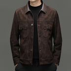 Men's Autumn and Winter New Sheep Suede Jacket Jacket Youth Casual Fashion Handsome Leather Top Men's Leather Jacket Men