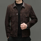 Men's Autumn and Winter New Sheep Suede Jacket Jacket Youth Casual Fashion Handsome Leather Top Men's Leather Jacket Men