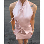 Women Green Bowknot Wide-leg Pant Suits Chic Solid Sleeveless Lace Up Slim Fit Long Pant Sets 2026 Lady Daily Street Outfits New