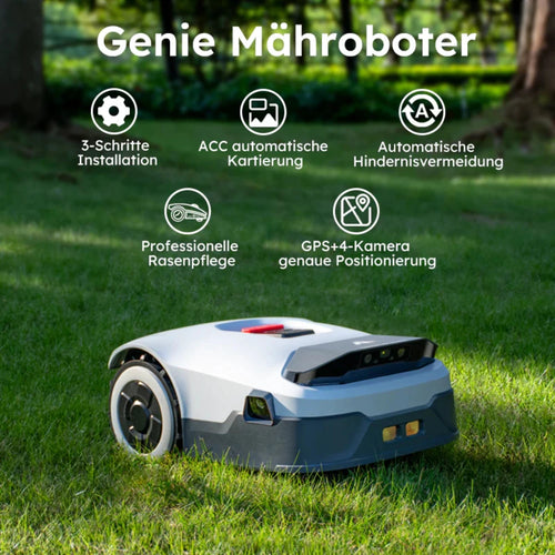 ANTHBOT Genie 600 AI Wireless Robotic Lawnmower, Max. 900 m², Full Frequency Band RTK + 4 Camera Vision Lawn Mower Robot