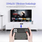 KEBIDUMEI Mini Wireless Keyboard with Scroll Wheel Touchpad  8 Color Backlit BT 2.4G Dual Mode Air Mouse Remote for PC TV Box