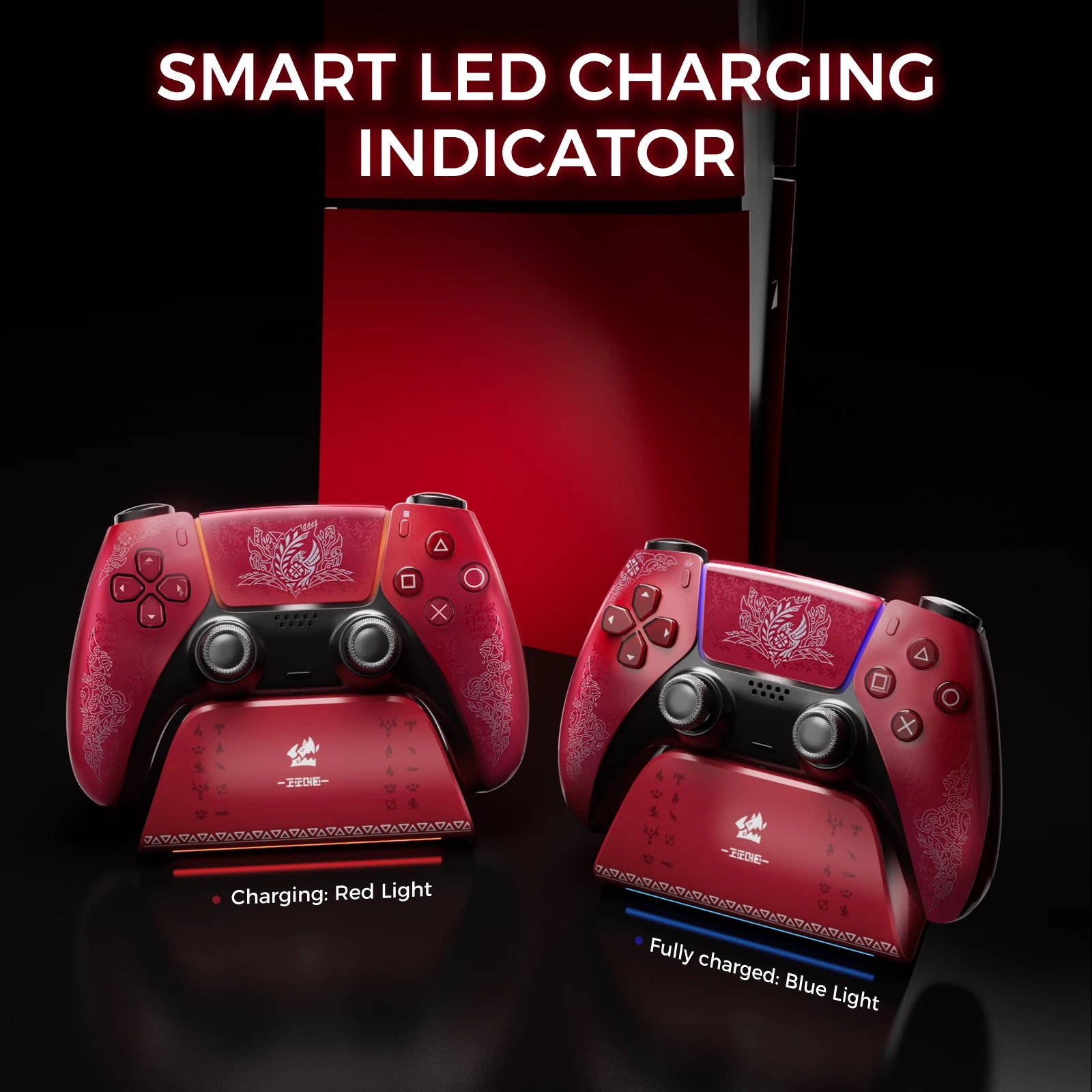 IINE CHARGING STATION FOR PS5 CONTROLLER/Anti-slip Design，LED Indicator，Overcharge Protection，Fast Charging
