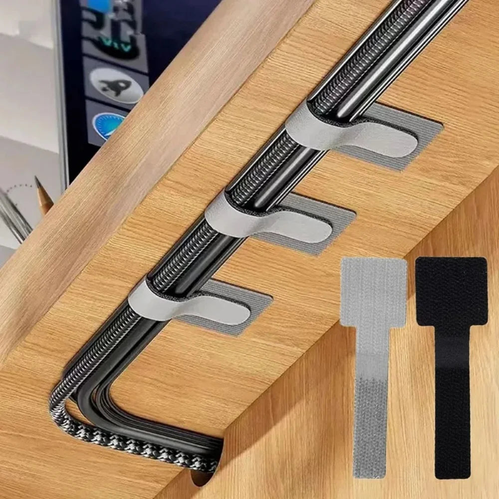10/20Pcs Self Adhesive Reusable Cable Ties Wire Organizer Storage Stand Mouse Earphone Data Cord Desktop Tidy Management Winder