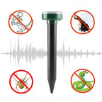 4PCS Solar Powered Ultrasonic Mouse Mole Repeller Rodent Deterrent Vibration Wave LED Lights For Yard Garden Park Farm Outdoor
