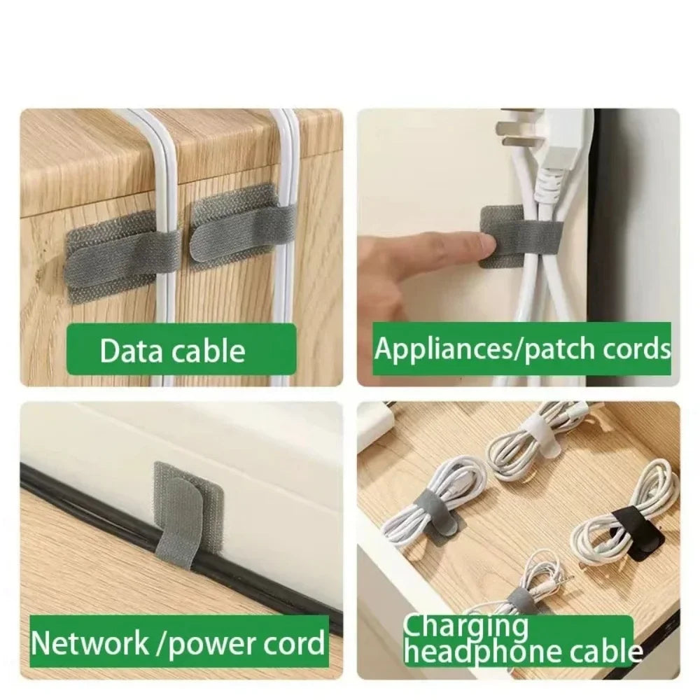 10/20Pcs Self Adhesive Reusable Cable Ties Wire Organizer Storage Stand Mouse Earphone Data Cord Desktop Tidy Management Winder