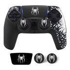 Anti-Slip Controller Skin Shell for PS5 Controller Silicone Cover Case with Rubber Thumb Grip Gaps and Touch Pad Sticker For PS5