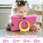 PRITOM Kids Tablet 7 Inch Android 13 32 GB WiFi Bluetooth Dual Camera Educational Software Installed with Proof Case