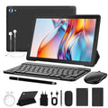 URAO 10 Inch Android Tablet, 15 8-Core Tablets, 24GB+128GB, 1TB Expansion, WiFi 6, 5MP+8MP, Stylus, Keyboard, Mouse, Headphone, PC PAD Set
