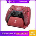 IINE CHARGING STATION FOR PS5 CONTROLLER/Anti-slip Design，LED Indicator，Overcharge Protection，Fast Charging