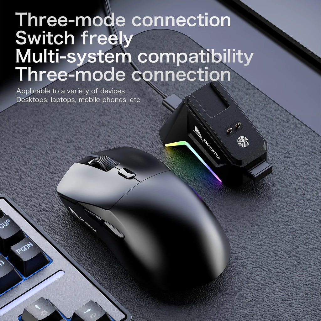 SMAILWOLF M3 PRO Wireless Bluetooth Three-Mode Mouse E-Sports Gaming Laptop Desktop PAW3311 Wired Home Lightweight FPS