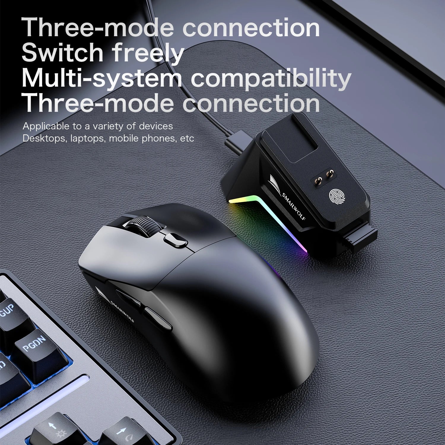 SMAILWOLF M3 PRO Wireless Bluetooth Three-Mode Mouse E-Sports Gaming Laptop Desktop PAW3311 Wired Home Lightweight FPS