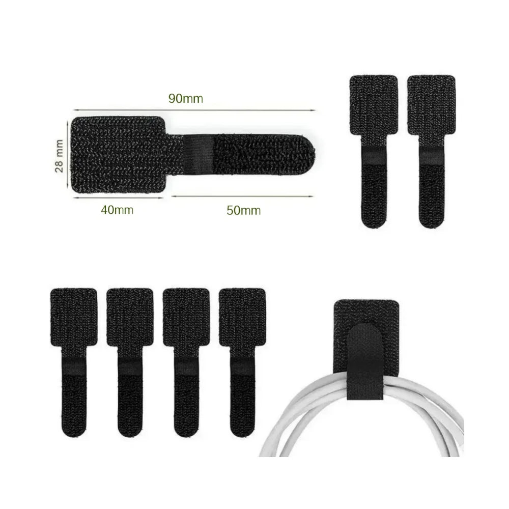 10/20Pcs Self Adhesive Reusable Cable Ties Wire Organizer Storage Stand Mouse Earphone Data Cord Desktop Tidy Management Winder