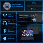 URAO 10 Inch Android Tablet, 15 8-Core Tablets, 24GB+128GB, 1TB Expansion, WiFi 6, 5MP+8MP, Stylus, Keyboard, Mouse, Headphone, PC PAD Set