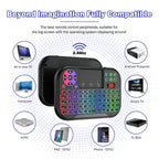 KEBIDUMEI Mini Wireless Keyboard with Scroll Wheel Touchpad  8 Color Backlit BT 2.4G Dual Mode Air Mouse Remote for PC TV Box