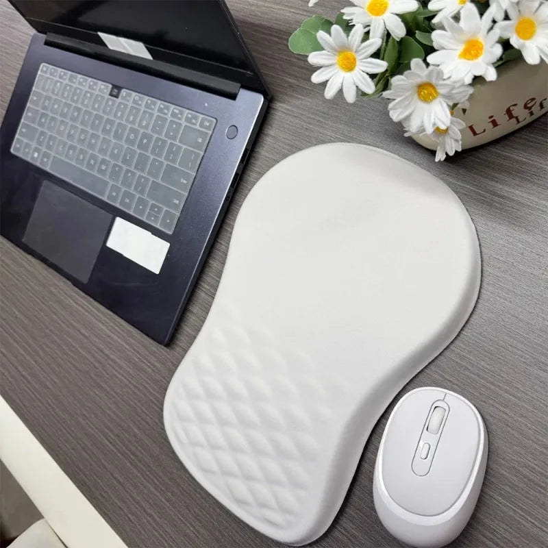 Ergonomic Wrist Rest Mouse Pad Comfortable Wrist Support Non-Slip High Elastic Memory Cotton Mousepad for PC Laptop Computer