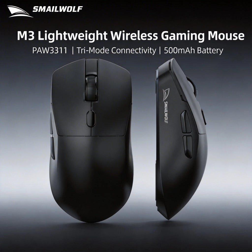 SMAILWOLF M3 PRO Wireless Bluetooth Three-Mode Mouse E-Sports Gaming Laptop Desktop PAW3311 Wired Home Lightweight FPS