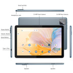 PRITOM TAB11 Android 14 Tablet 10 Inch, 8GB (4+4 Expandable) RAM + 128GB ROM, Octa Core, 5G WiFi, with Keyboard, Mouse, Case