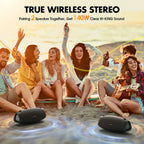 W-KING 70W Waterproof Portable Loud Bluetooth Speaker, Wireless Outdoor Boombox SubwooferTriple Passive Radiators-Deep Bass