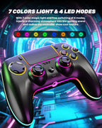 PS5 Controller,Wireless Anti-Drift Gamepad,Dual Hall Joysticks&Triggers,Macro Back Buttons,1500mAh, RGB