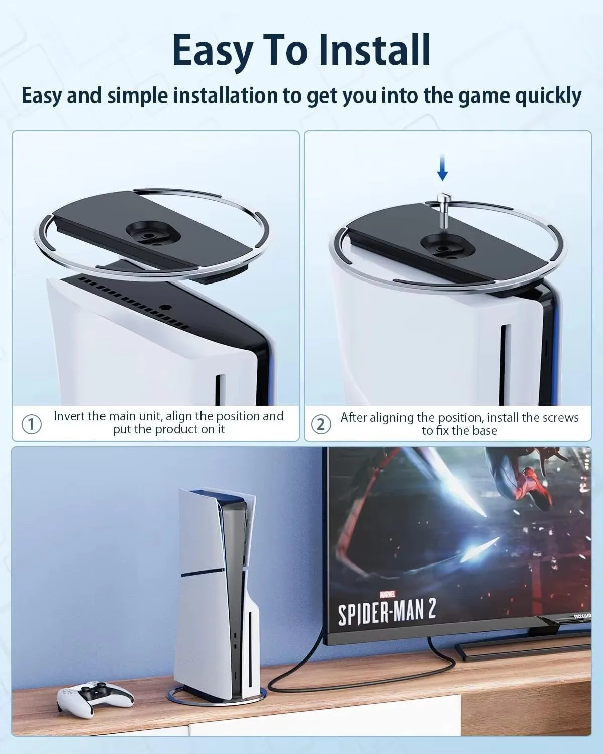 PS5 Host Bracket, Made of Sturdy and Durable Alloy Material, Anti Slip, Suitable for P5/P5 Pro/P5 Slim, P5 Accessories